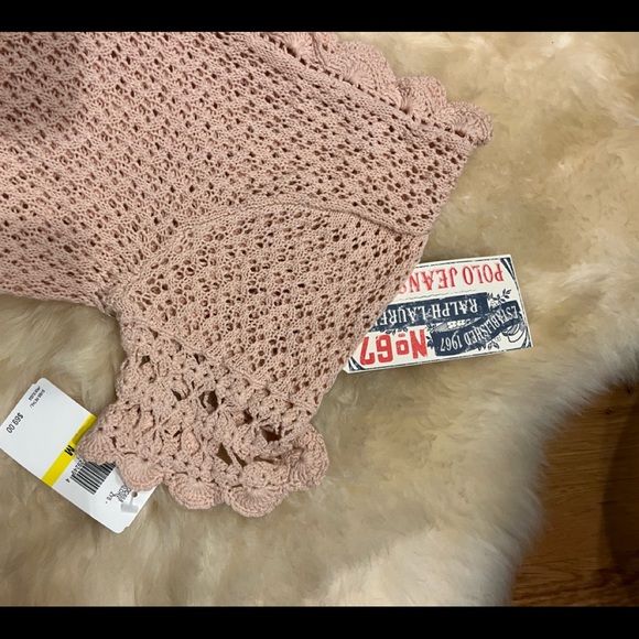 Ralph Lauren Polo Jeans Co. Crocheted Sweater 100% Cotton. Ribbon Tie at Waist. - Picture 3 of 8